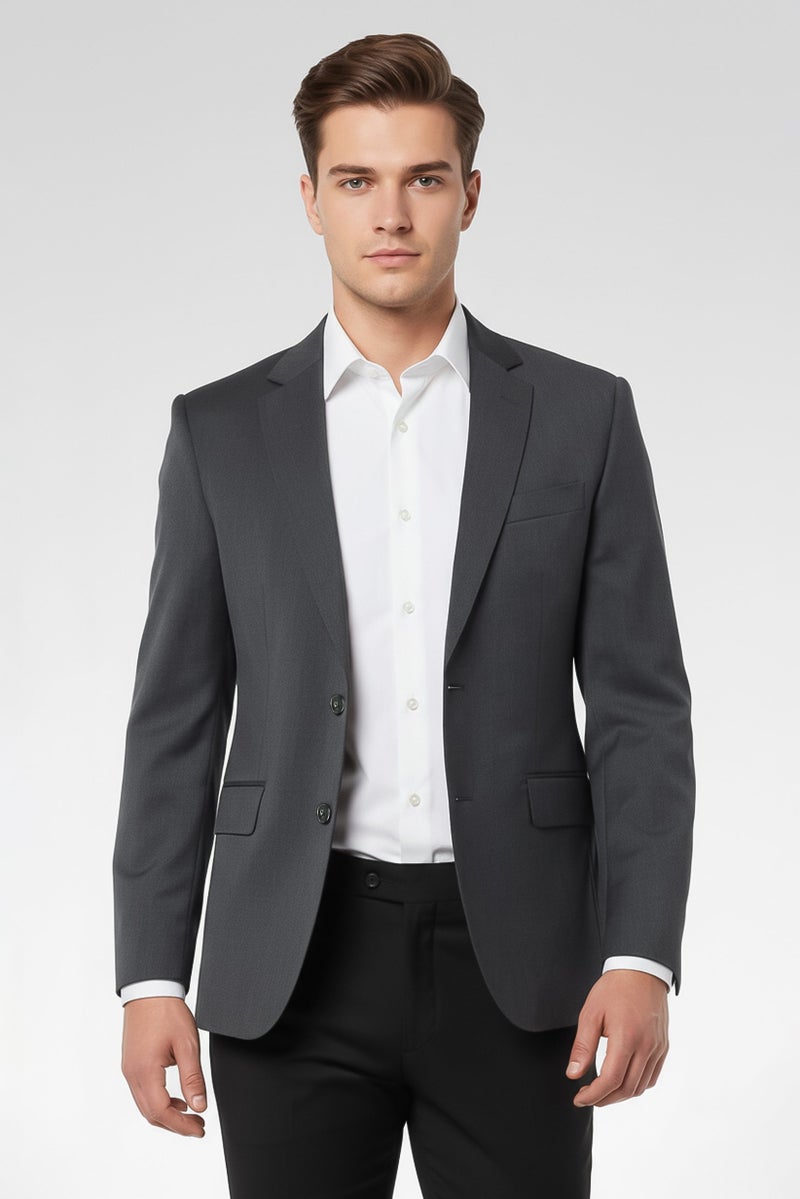 Hackett Men Regular Fit Solid Casual Blazers, Dark Grey - Image 4
